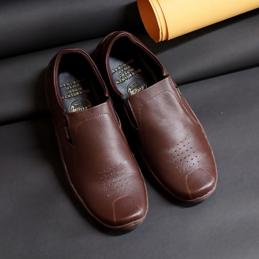 MARIO X RIONZ SepatuFormal Pantofel pria Resmi Formal Hitam Coklat Kuliah Kondangan Kerja PNS Guru slip on pria