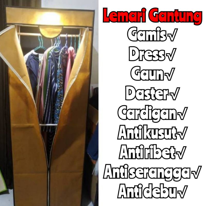 Lemari Gantung Pakaian Baju Gamis Long Dress Tinggi Portable Shopee Indonesia