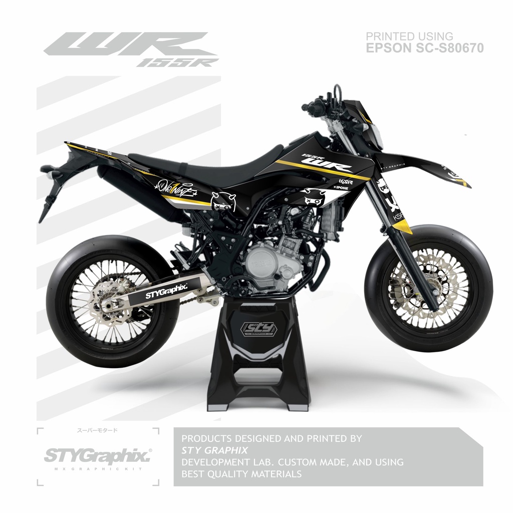 DECAL WR155R HITAM GOLD CUSTOM DESAIN