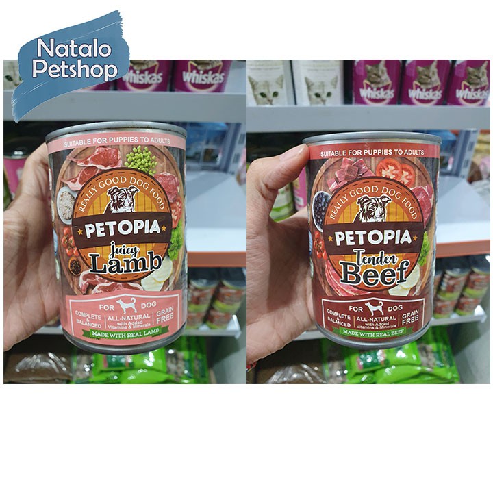 Petopia Dog Food 380Gr/Makanan Kaleng Anjing/Canned/Lamb/Beef/Fish/Duck/Chicken