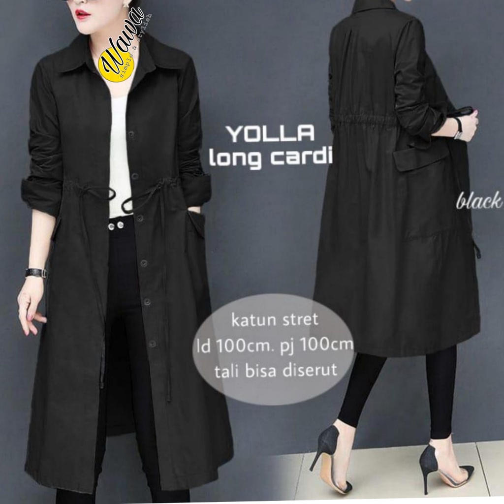 YOLLA LONG CARDI BY WAWA-CARDIGAN-CARDIGAN PANJANG BAHAN KATUN STRET