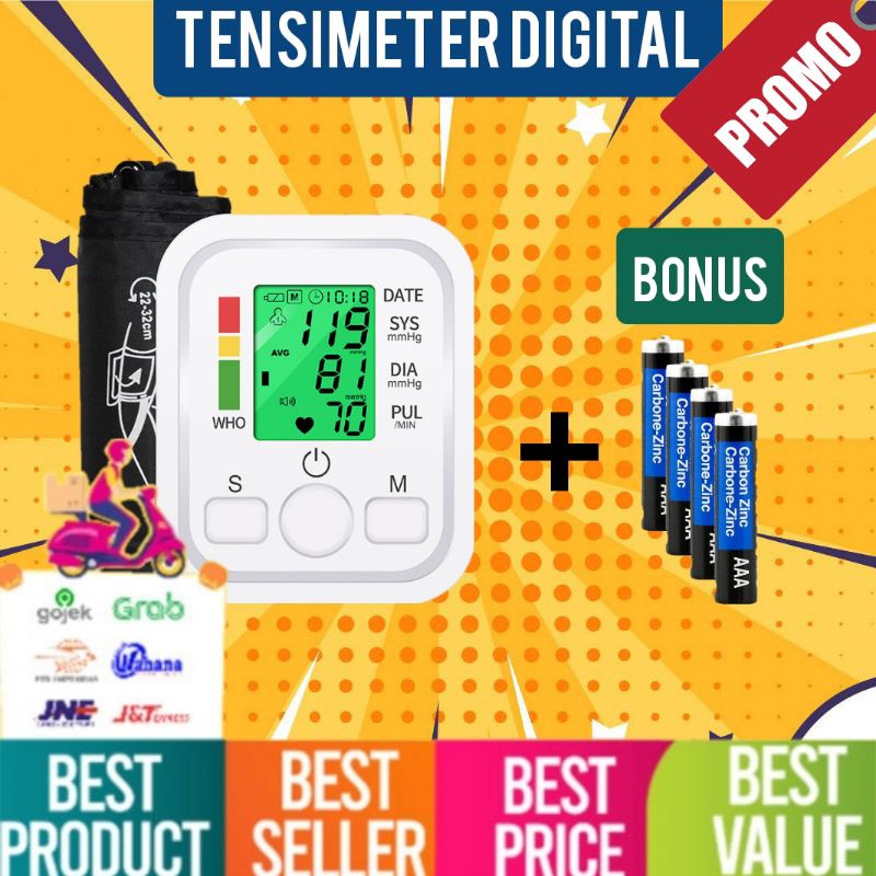 Tensi Meter Digital Alat Cek dan Ukur Tekanan Darah Otomatis