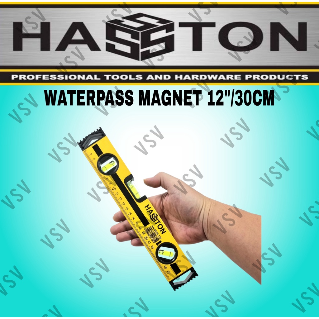 Hasston Waterpass Magnet 12&quot; Waterpass Alumunium 30Cm 4630-120