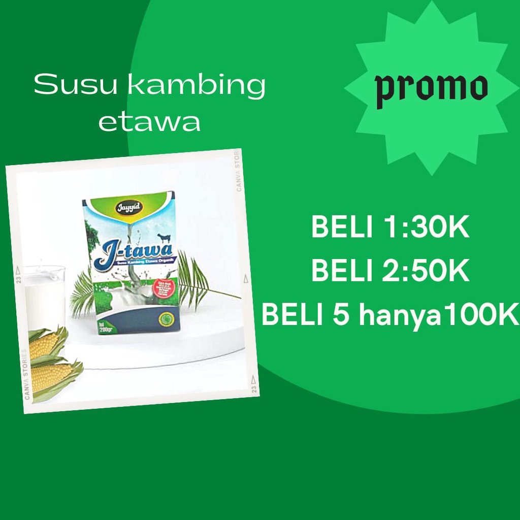 

Susu Kambing Bubuk-Susu Kambing -Susu Etawa Instant-Susu Bubuk Asli J-Tawa Vanila Jayyid 200 Gr