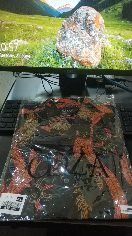 Odza Classic Baju Batik Pria Model Slimfit Pendek Arya