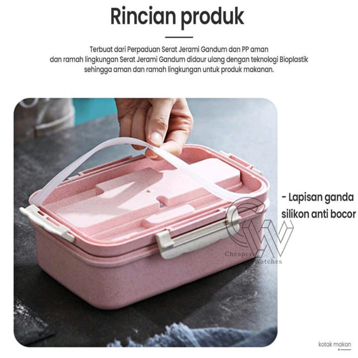 Cheaper-Lunch Box Set Kotak Bekal Makan Jerami Gandum kotak makan