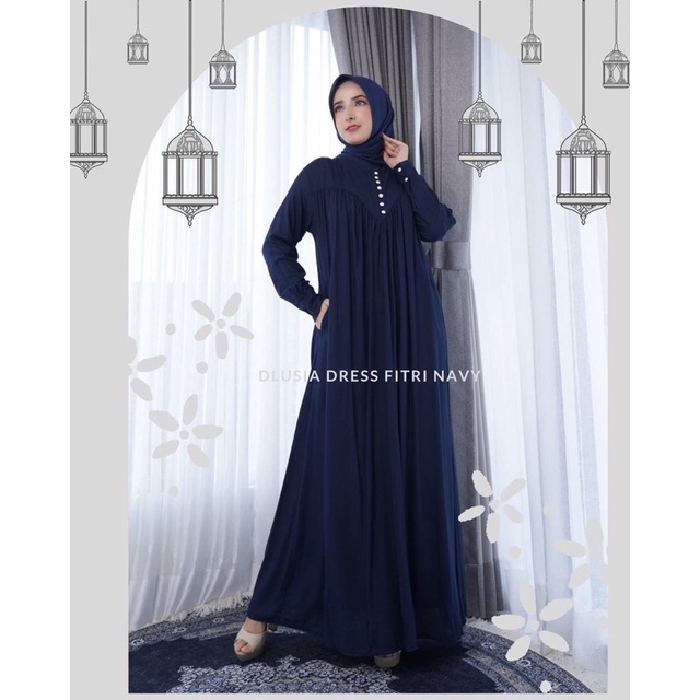 Daster Arab Dlusia FITRI Maxi Dress Rayon premium Gamis Syar'i