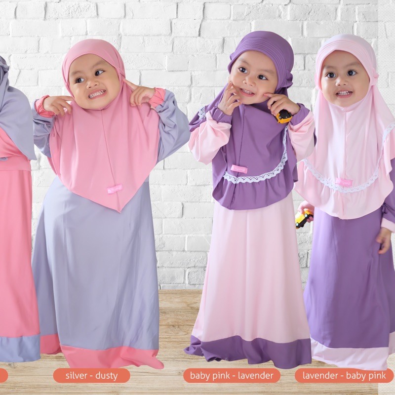 Zarina Dress 2tone / gamisnya saja yaa/ gamis anak / dress anak