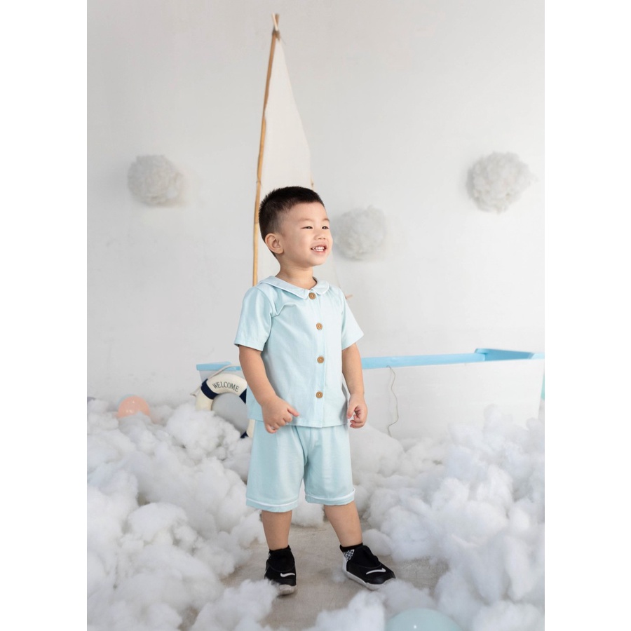 Bamboo and Bub - Kaori Sets - Baju Lengan Kaki Pendek Anak Bayi Balita Bambu Sailor Rumahan Santai Pajamas Pyjamas Adem