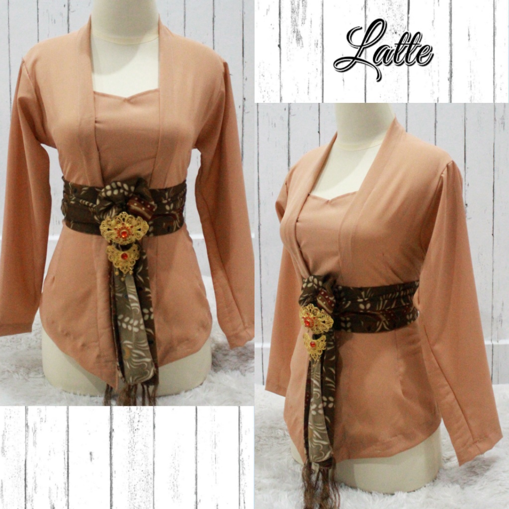 Kebaya Bali Lengan Panjang / Kebaya Moscrep Polos / Kebaya Moscrepe (Koleksi Warna Cerah)