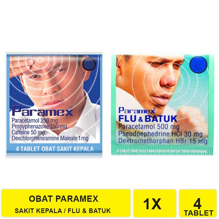 PARAMEX TABLET OBAT SAKIT KEPALA 1 STRIP ISI 4 TABLET