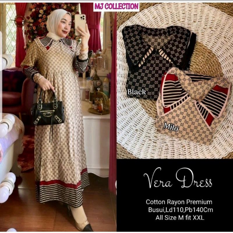 Vera Dress MJ collection rayon motif