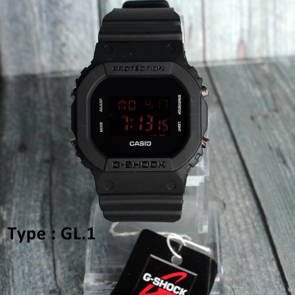 G Shock Motif Jeans Navy denim DW5600 kotak , Jam Tangan pria digital murah