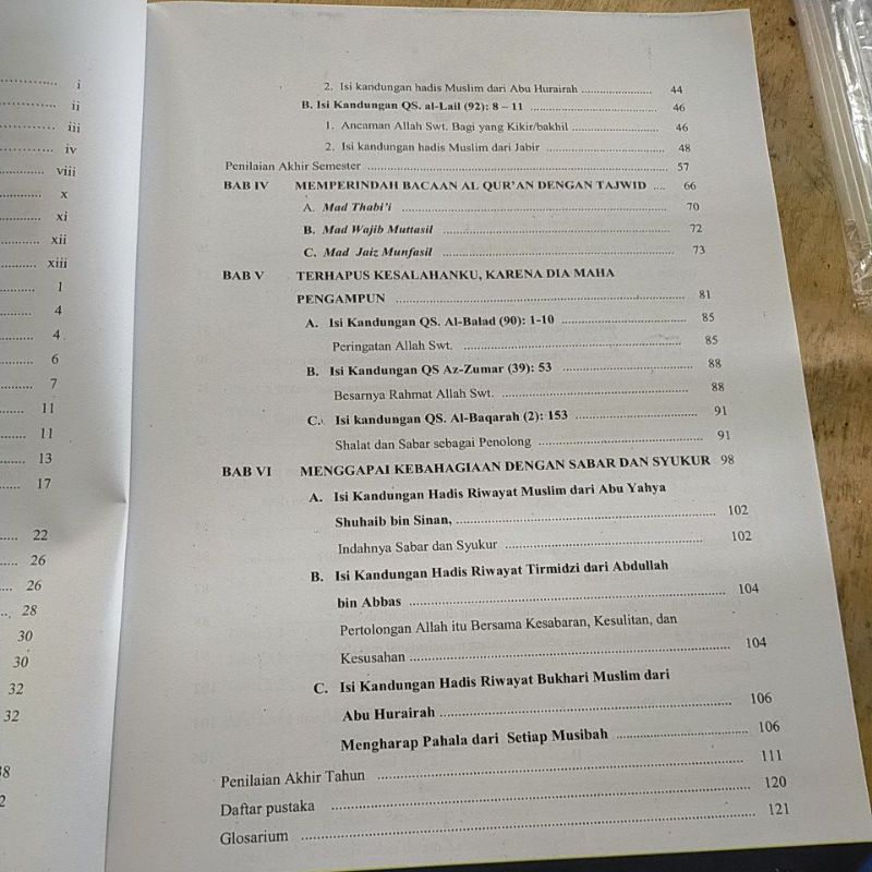 ORI buku teks Al Qur'an hadits k13 kemenag untuk SMP/Mts kelas 7 edisi revisi terbaru