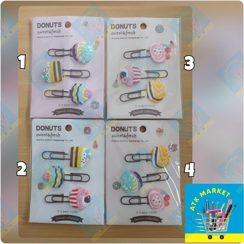 

Clip Paper / Clip Bookmark / Clip Jepit Pembatas Buku dan kertas Donuts EX-18979