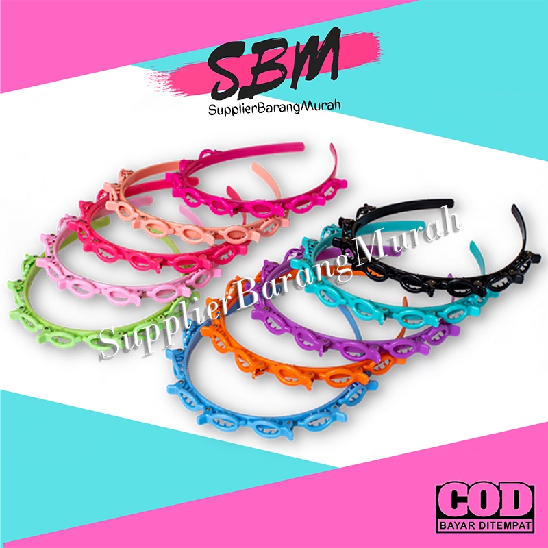 Bando Kepang Korea Bando Jepit Klip Rambut Kepang FS1222