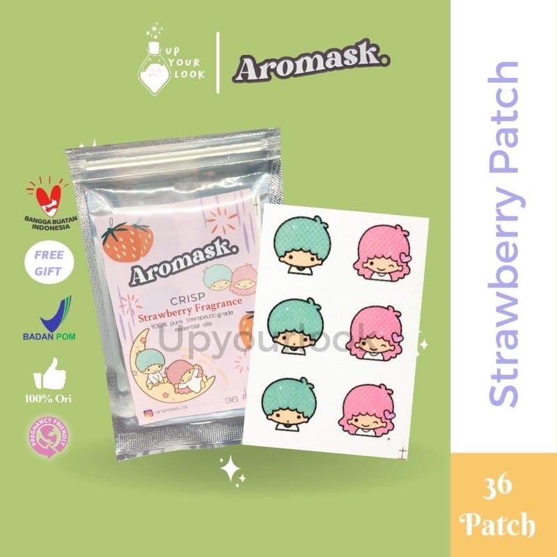 Aromask Sticker Masker Aroma Patch Freshcare Eucalyptus Patch /Stiker Masker Aromaterapi Lemon, Apple, Vanilla, Eucalyptus isi 6, 12, 18, 24 dan 30pcs