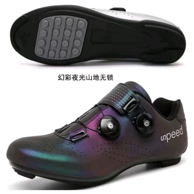 Speed Sepatu Sepeda Non Cleat Bicycle Shoes Sepatu Gowes Non Cleat Sepeda Lipat MTB Roadbike Symphony Luminous