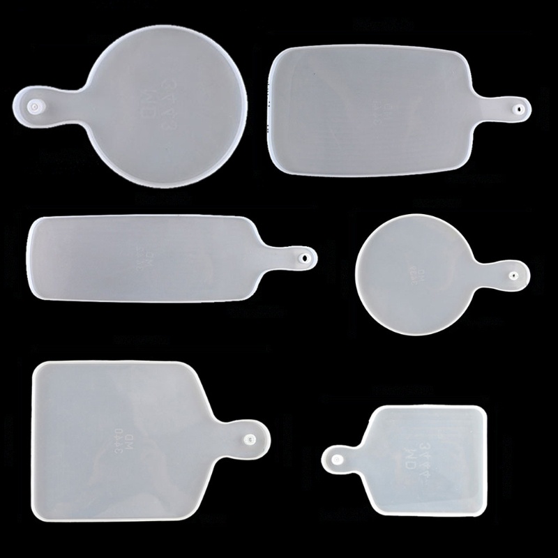 SIY  6Pcs Resin Silicone Tray Molds Casting Mold Kit  Large Serving Handle Board Epoxy Resin DIY Mould Craft Tools Home Decor