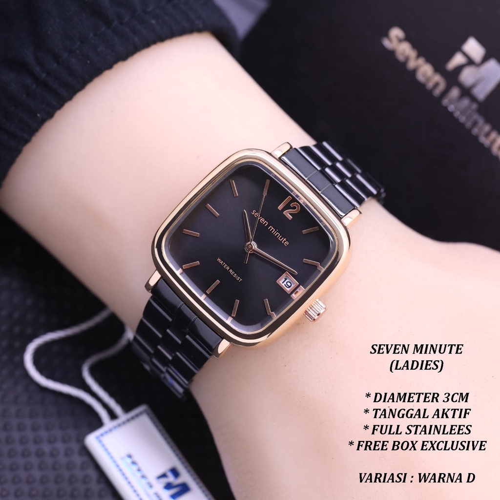 (FREE BOX) JAM TANGAN SEVEN MINUTE WANITA FASHION RANTAI BODY SEGI TANGGAL AKTIF