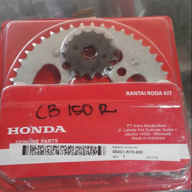 Gir Set Rantai Roda Kit Honda CB150 R Old 2012 06401 K15 900