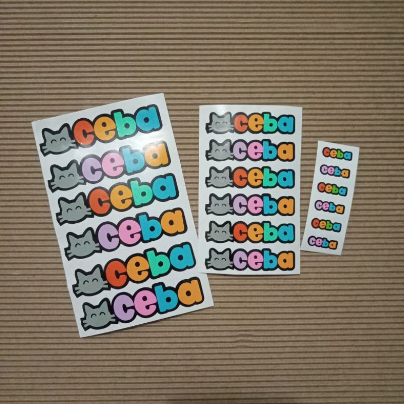 

karakter kucing /stiker nama WaterProof karakter kucing