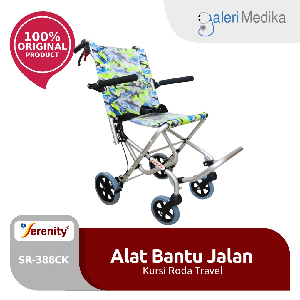 Kursi Roda Travel Serenity SR-388CK / SR388CK / SR 388CK - Bisa Lipat FREE Tas Jinjing