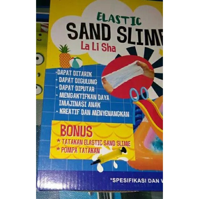 Mainan anak pasir ajaib elastic sand slime plus nampan tatakan edukasi -  A072