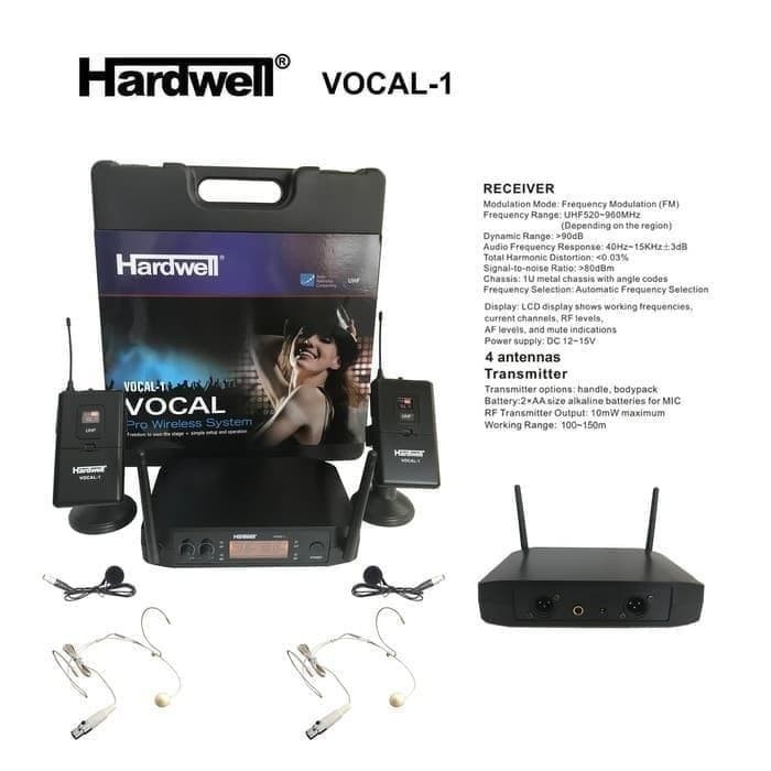 MIC WIRELESS HARDWELL VOCAL 1 MICROPHONE DUAL CLIP ON AND HEADSET ORI