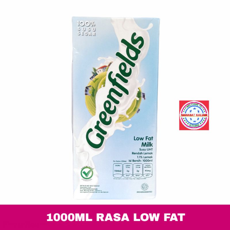 GREENFIELDS LOW FAT MILK 1000ML 1 PCS