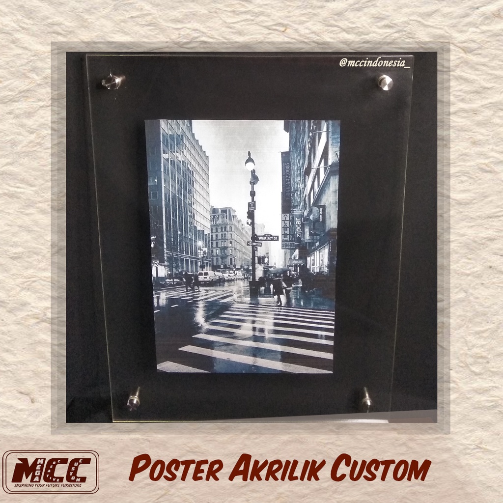 Papan Iklan Akrilik A4 | Display Acrylic Frame | Papan Iklan Custom