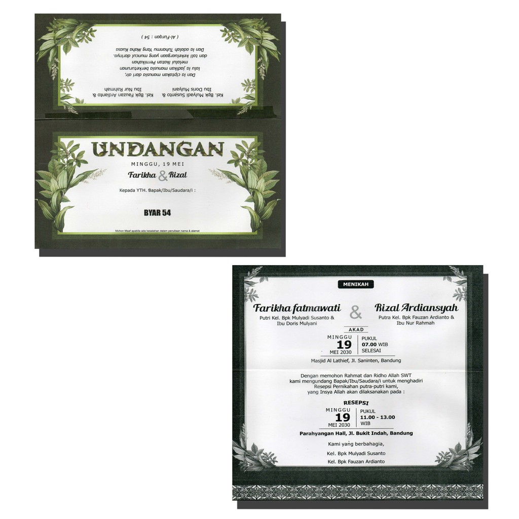 Paket Undangan Pernikahan Murah Lengkap, Free Undangan digital