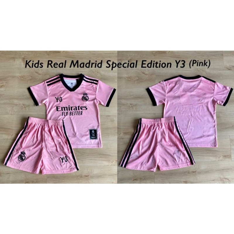 JERSEY BAJU BOLA ANAK MADRID GK 4TH SPECIAL Y3 PINK KIDS 2021/2022 GRADE ORI