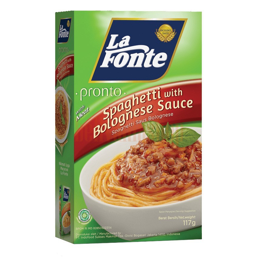 

LAFONTE Spaghetti with Bolognese Sauce 117 gram / Lafonte Spaghetti Saos Bolognese