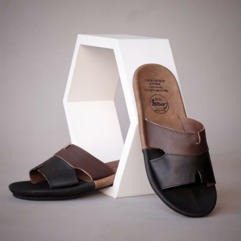 COMBI | Sandal Pria Murah Original Kulit Asli Casual Kerja Formal Santai Harian