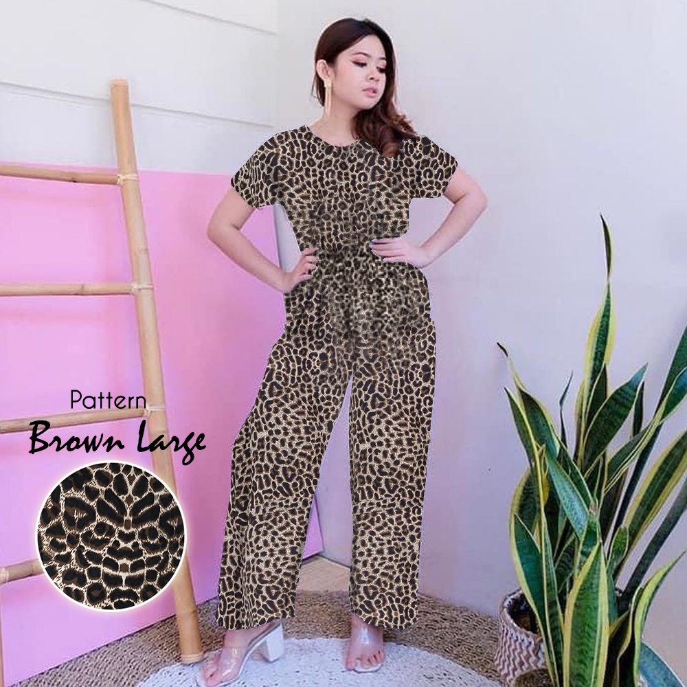 SETELAN BABYDOLL LEOPARD MACAN KEKINIAN / SET ANIMAL / ONE SET PIYAMA BALI