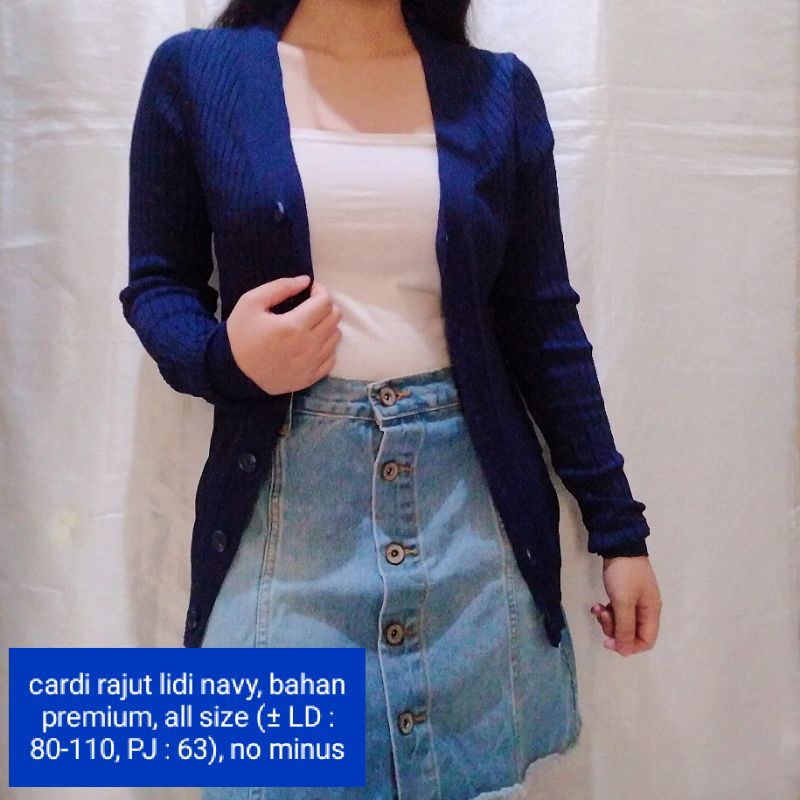 NEW STOCK‼️THRIFT Cardigan Vest Rajut Premium Pastel Kepang Cable Branded Academia Ketupat Argyle Murah-cardi lidi navy
