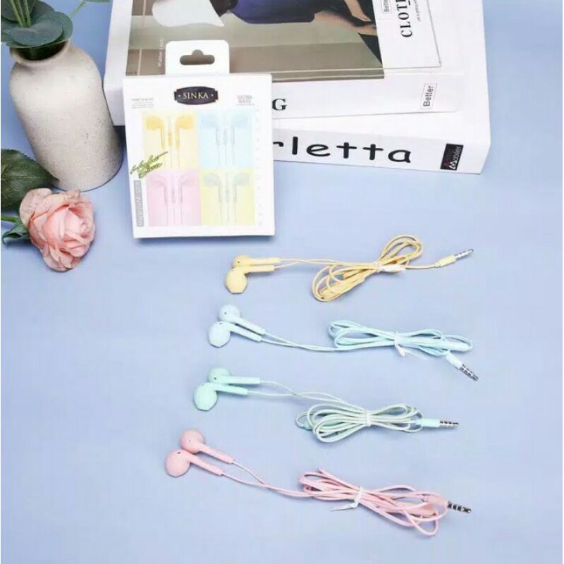 Headset Sinka Macaron Hf Earphone MegaBass Earphone Handsfree Headset Macaron Handsfree Macaron