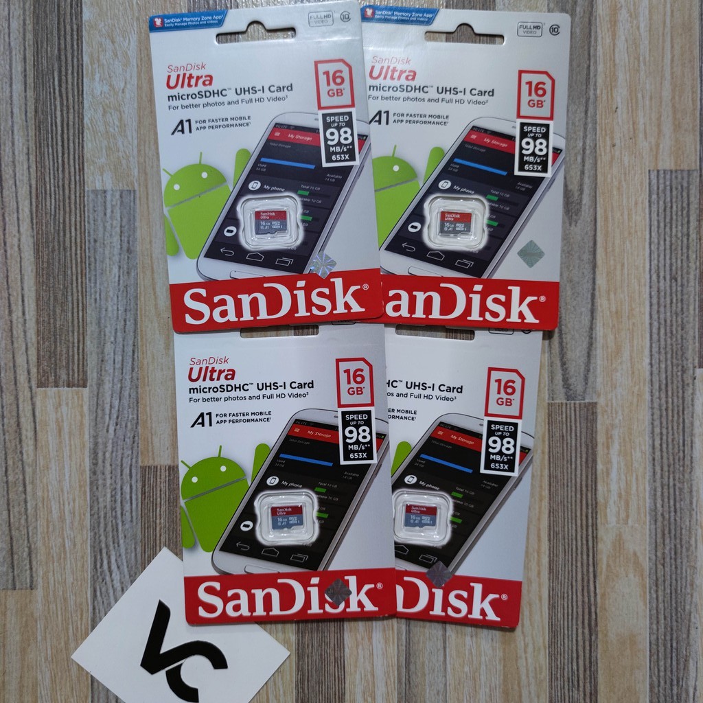 MicroSD SanDisk Ultra A1 16GB 32GB 64GB 128GB 256GB Memory Card 16 32 64 128 256 Class 10 Micro SD Kartu Memori SDHC SDXC