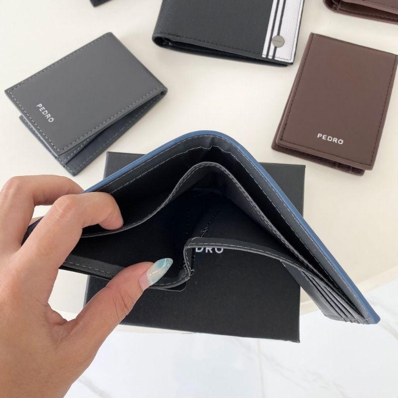 11.11 SALE | PDRO Men Textured Leather Bi-Fold Wallet with Insert