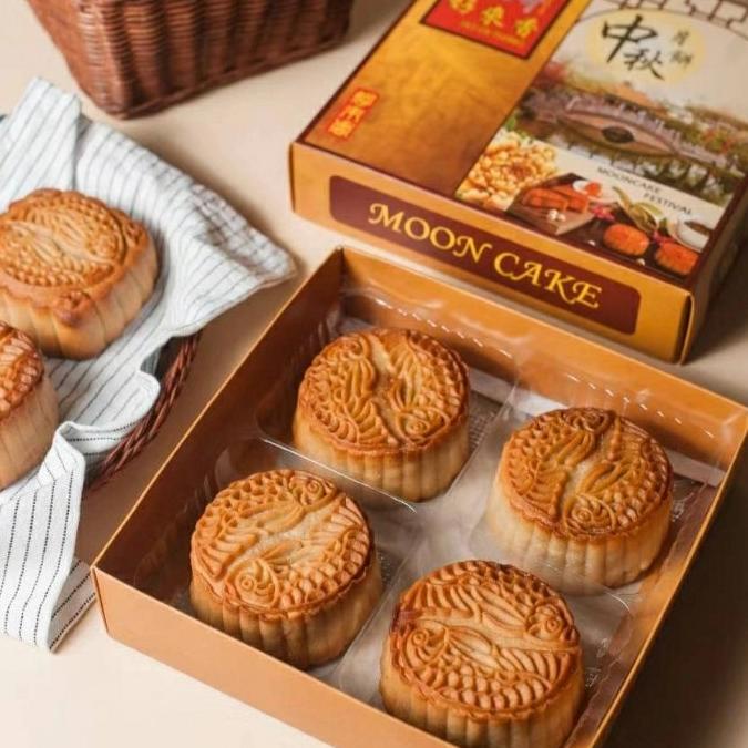 

Moon cake Homemade 1 rasa Tausa putih/Tausa hitem Tnpa Pengawet isi 4!