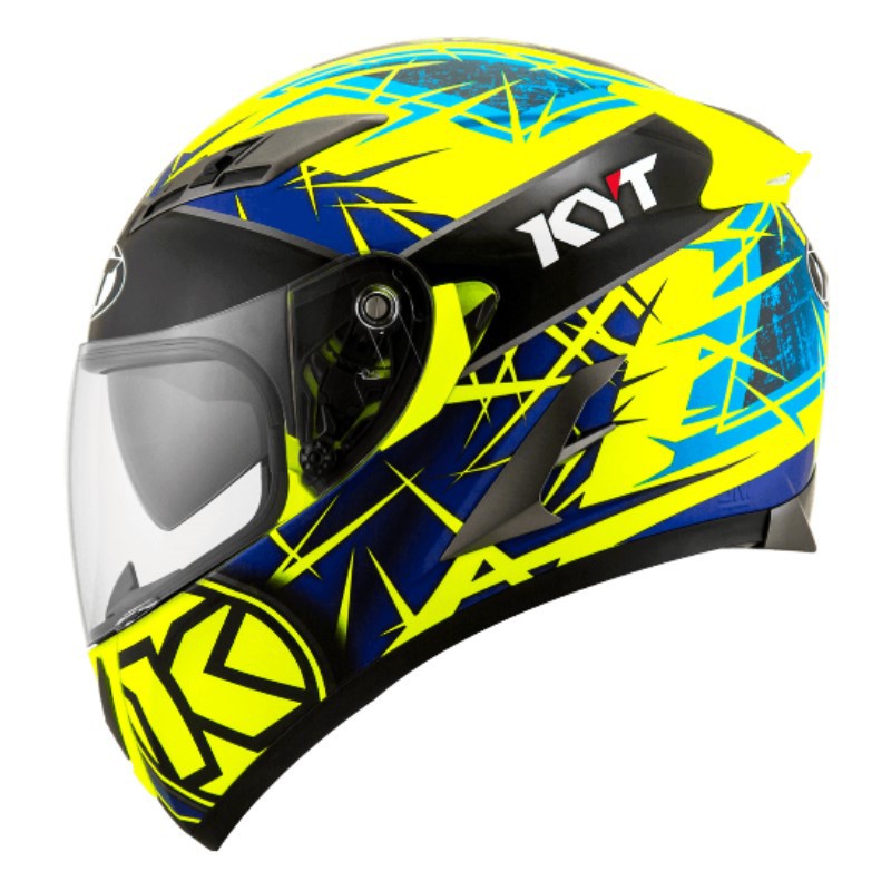 Helm KYT Falcon FR Spike - Yellow Fluo/Blue