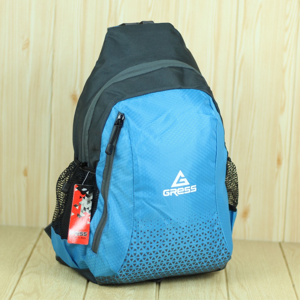 Tas Ransel Gress Biru Muda Back Pack Out Door Pria Wanita Multi Fungsi Hiking Sekolah SMP SMA Trendy