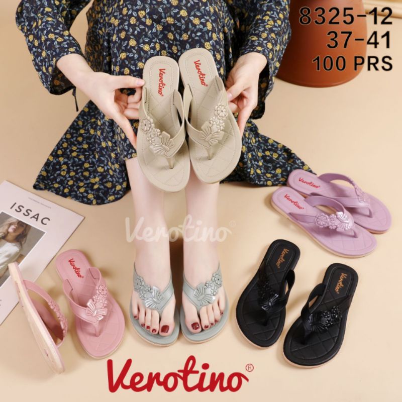 Sandal jelly jepit bunga Casual - Verotino 8325-12 New