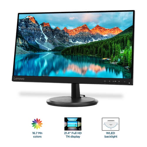 Monitor LED Lenovo D22E-20 FHD 22 Inch Frameless HDMI - VGA Bergaransi