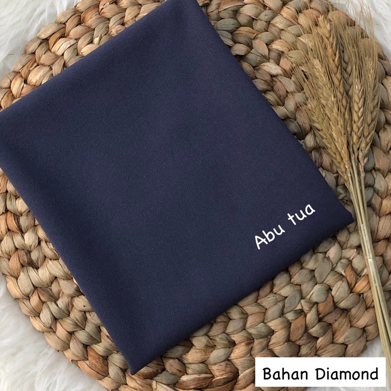 PASHMINA SABYAN  DIAMOND / 180 x 74cm DIAMOND SCRAF / HIJAB / JAHIT TEPI-Abu tua