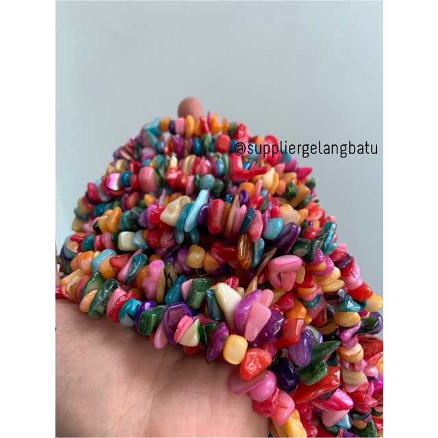 kerikil kerang MULTICOLOUR MIX WARNA 2cm bahan gelang kalung campur