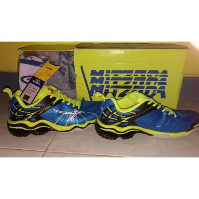 Sepatu volly badminton Mitzuda Light I Star Blue Lemon