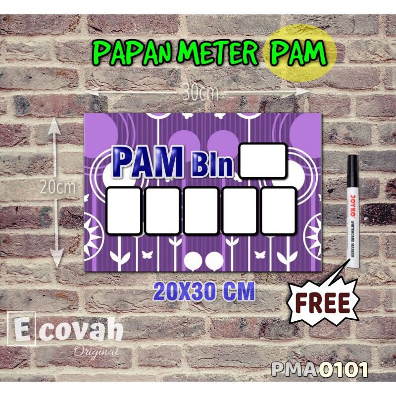 

Ecovah Papan Meter Listrik PLN PAM motif Unik - Floral 01