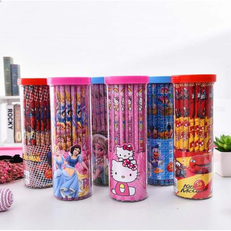 

(10 PCS) pencil 2B karakter lucu per 10 pcs